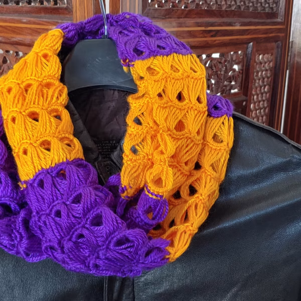 Cowl Scarf - Louisiana State University theme colors