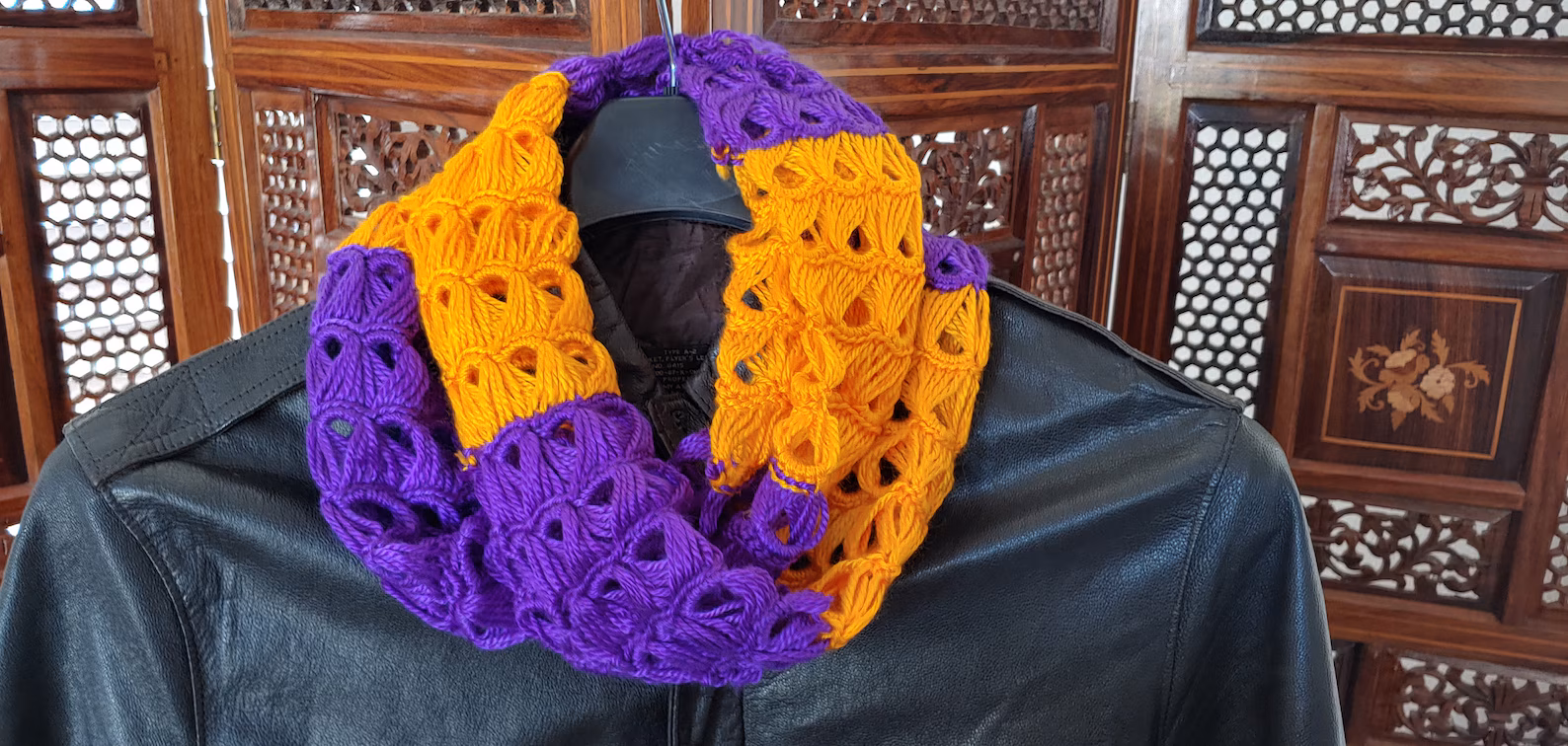 Cowl Scarf - Louisiana State University theme colors